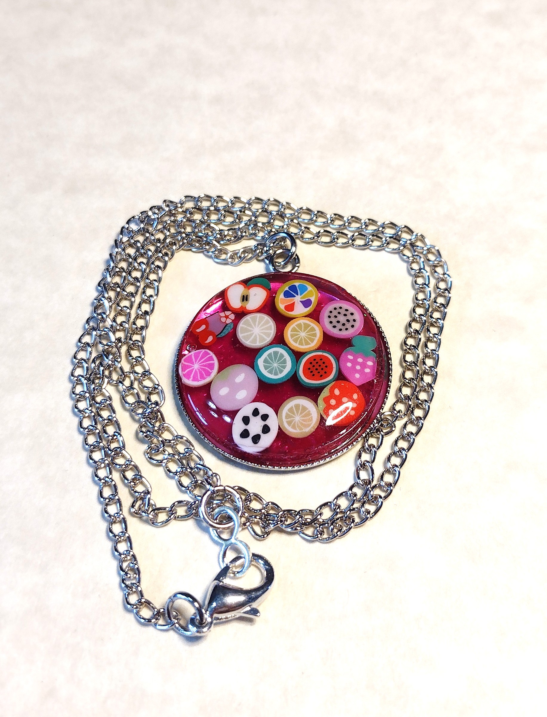 Resin Fruit Pendant Necklace