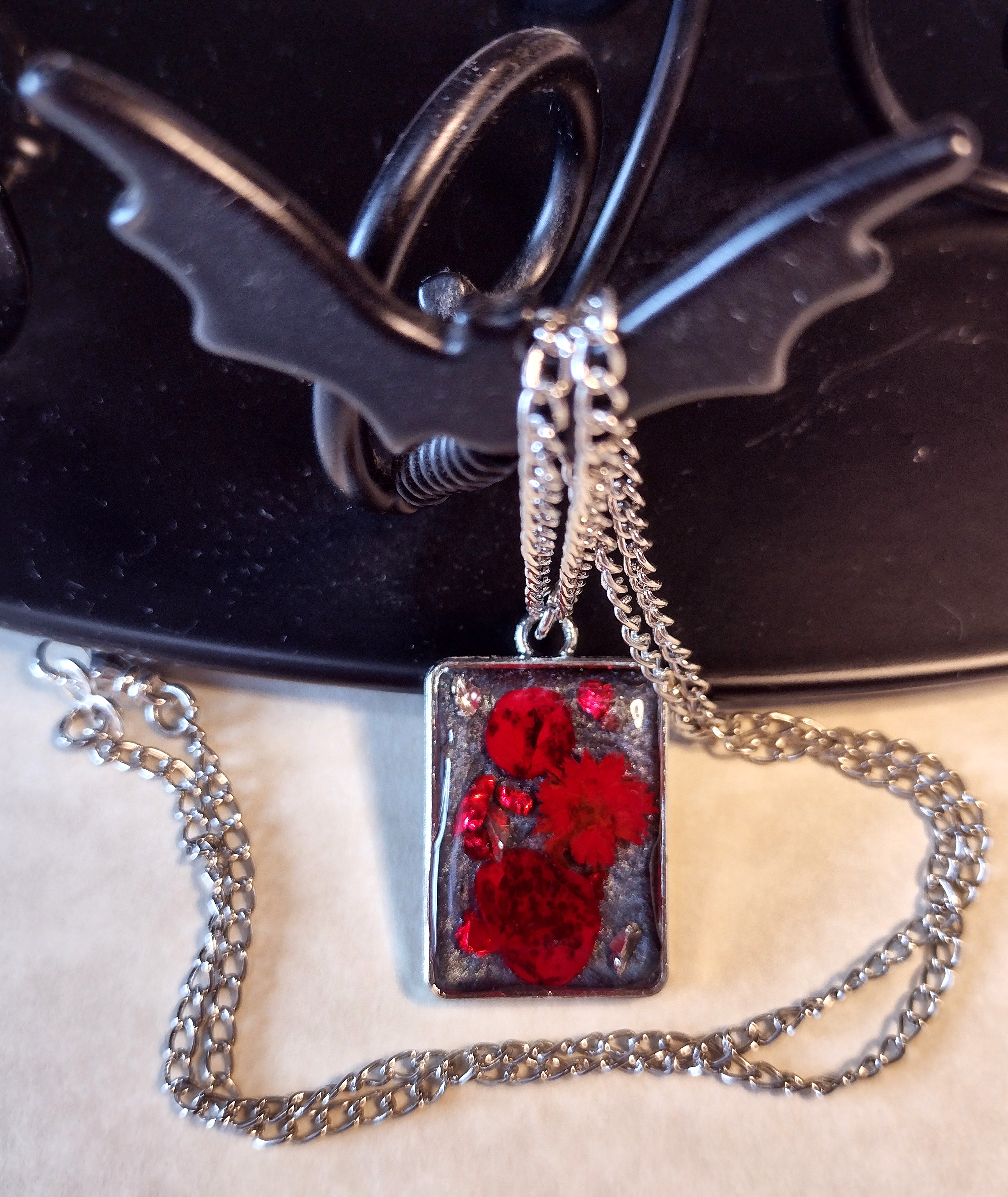  Day of the Dead Flower Resin Necklace