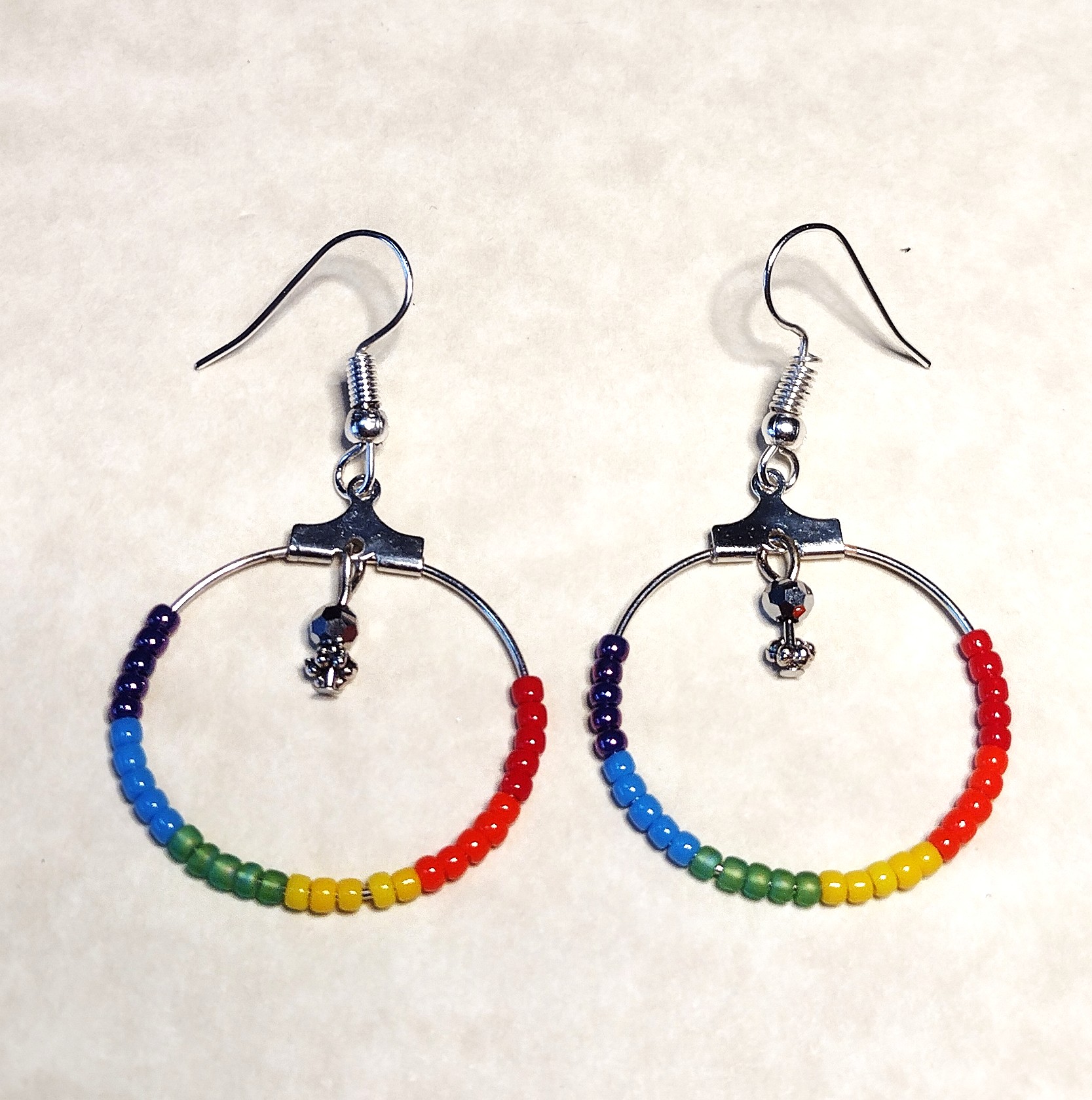 Seed Bead Pride Hoop Earrings