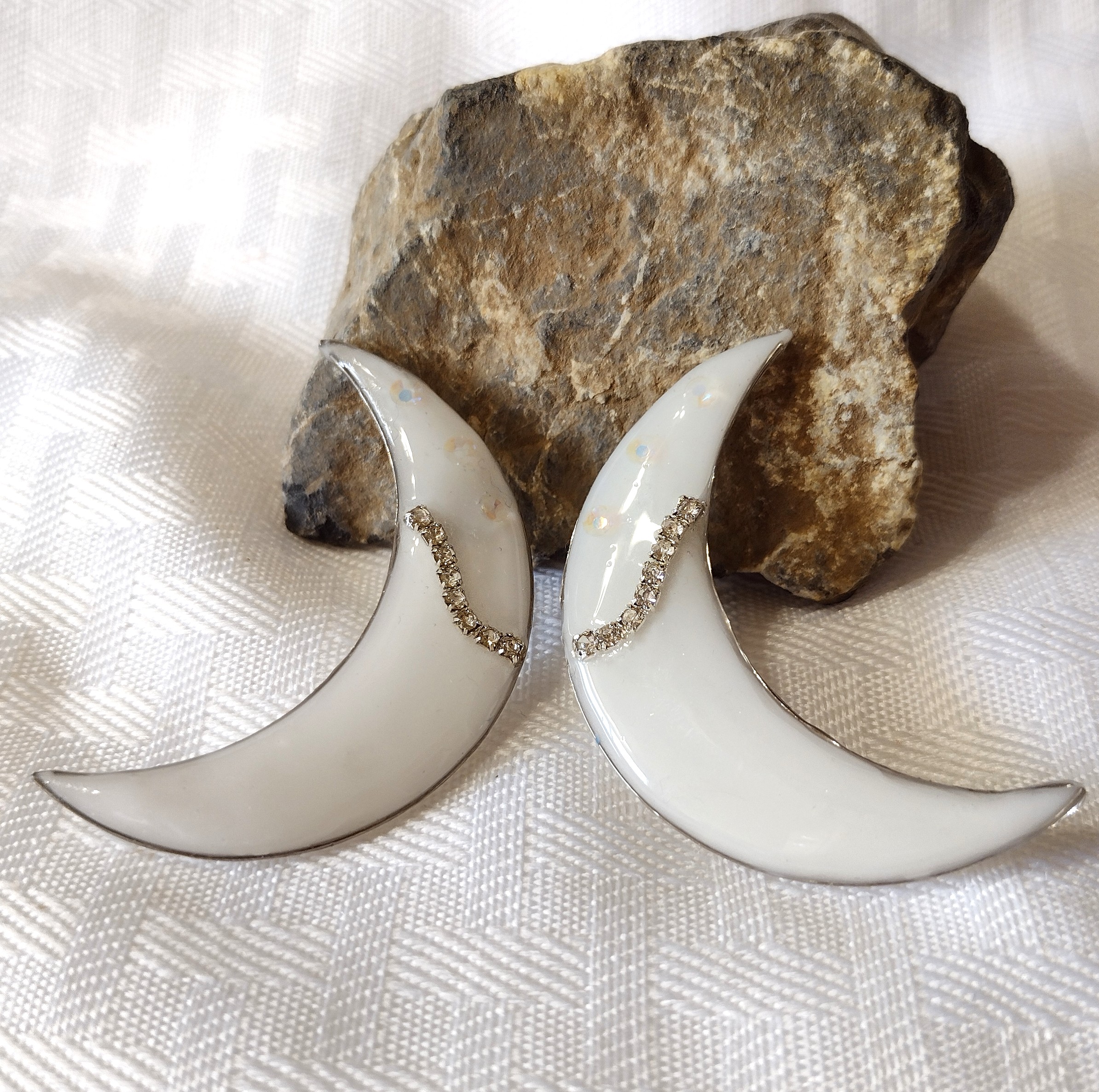 Resin Moon Post Earrings