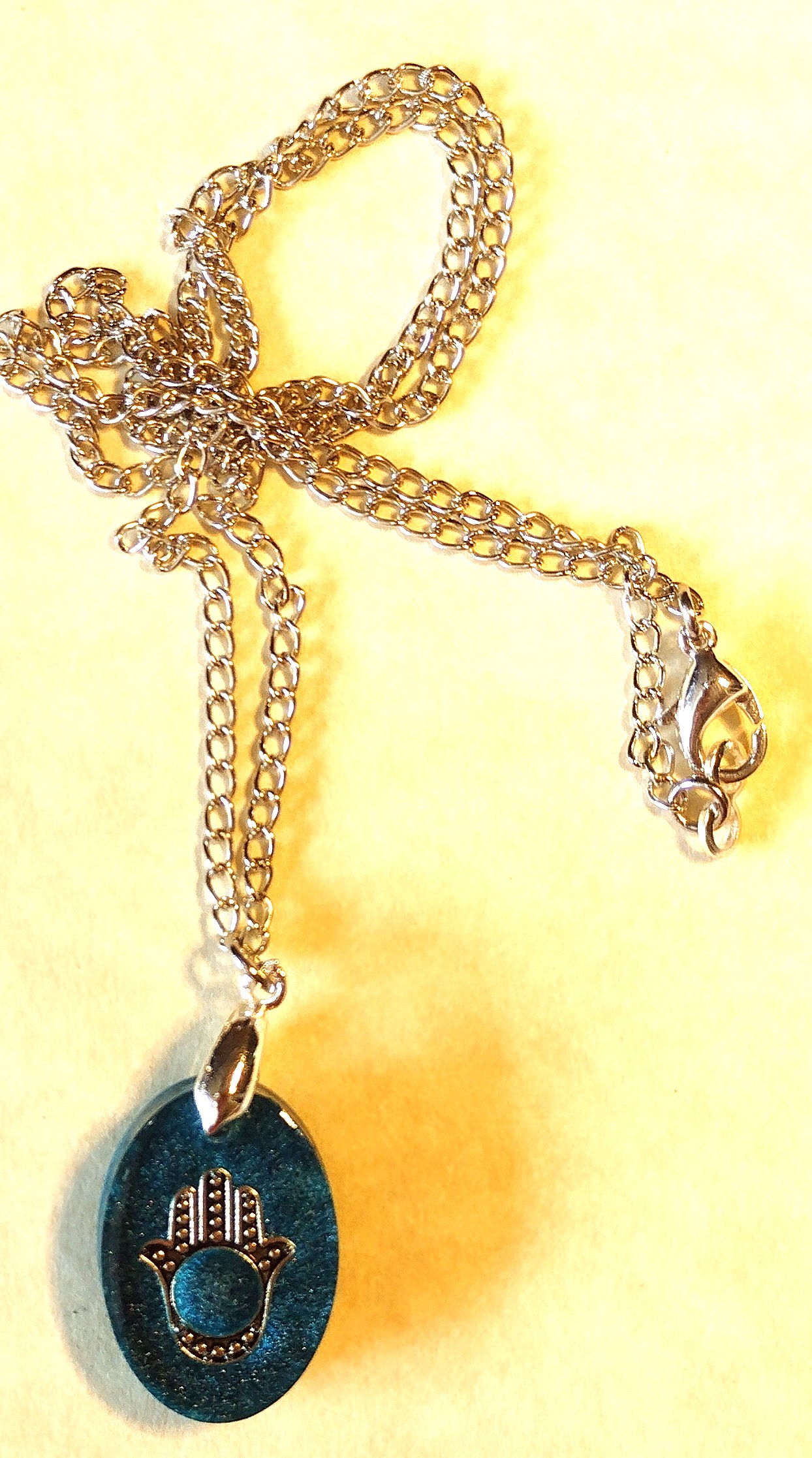 Lt. Blue Oval Resin Necklace