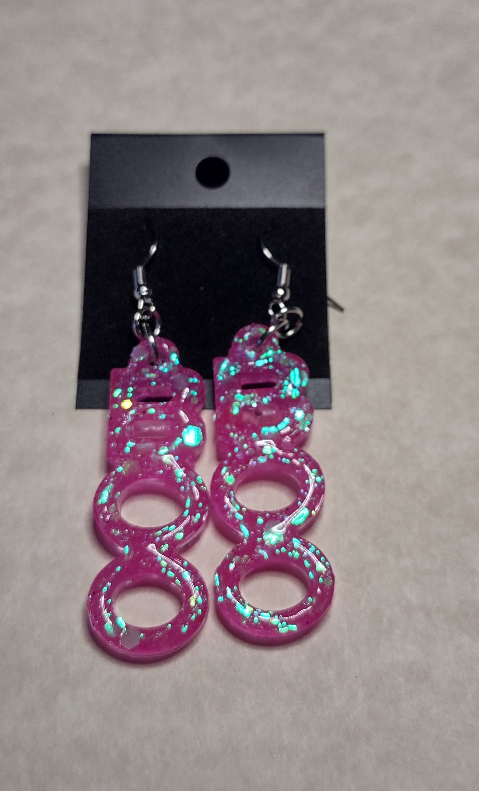 Resin Pink BOO Earrings
