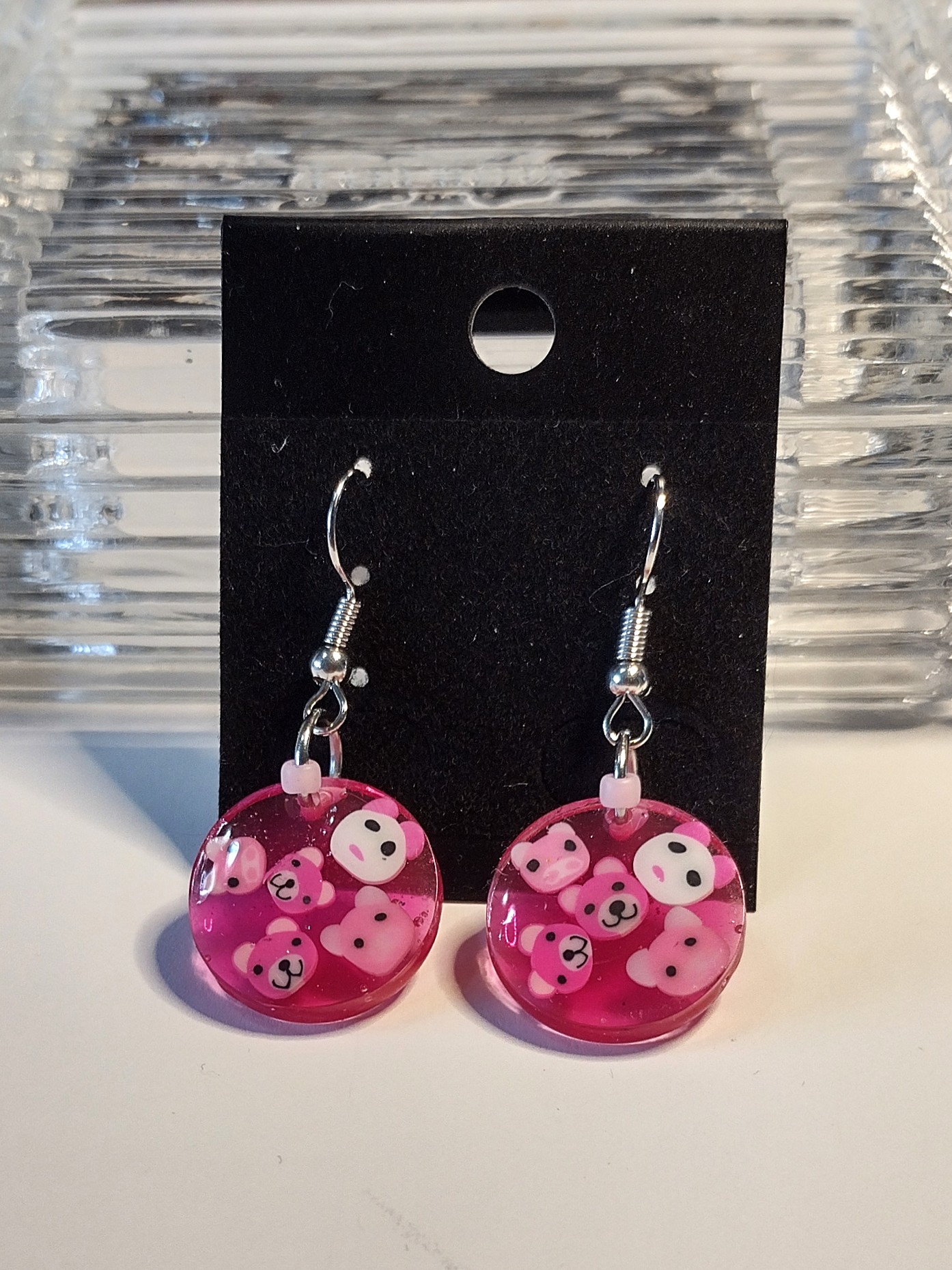 Pink Bear Earrings