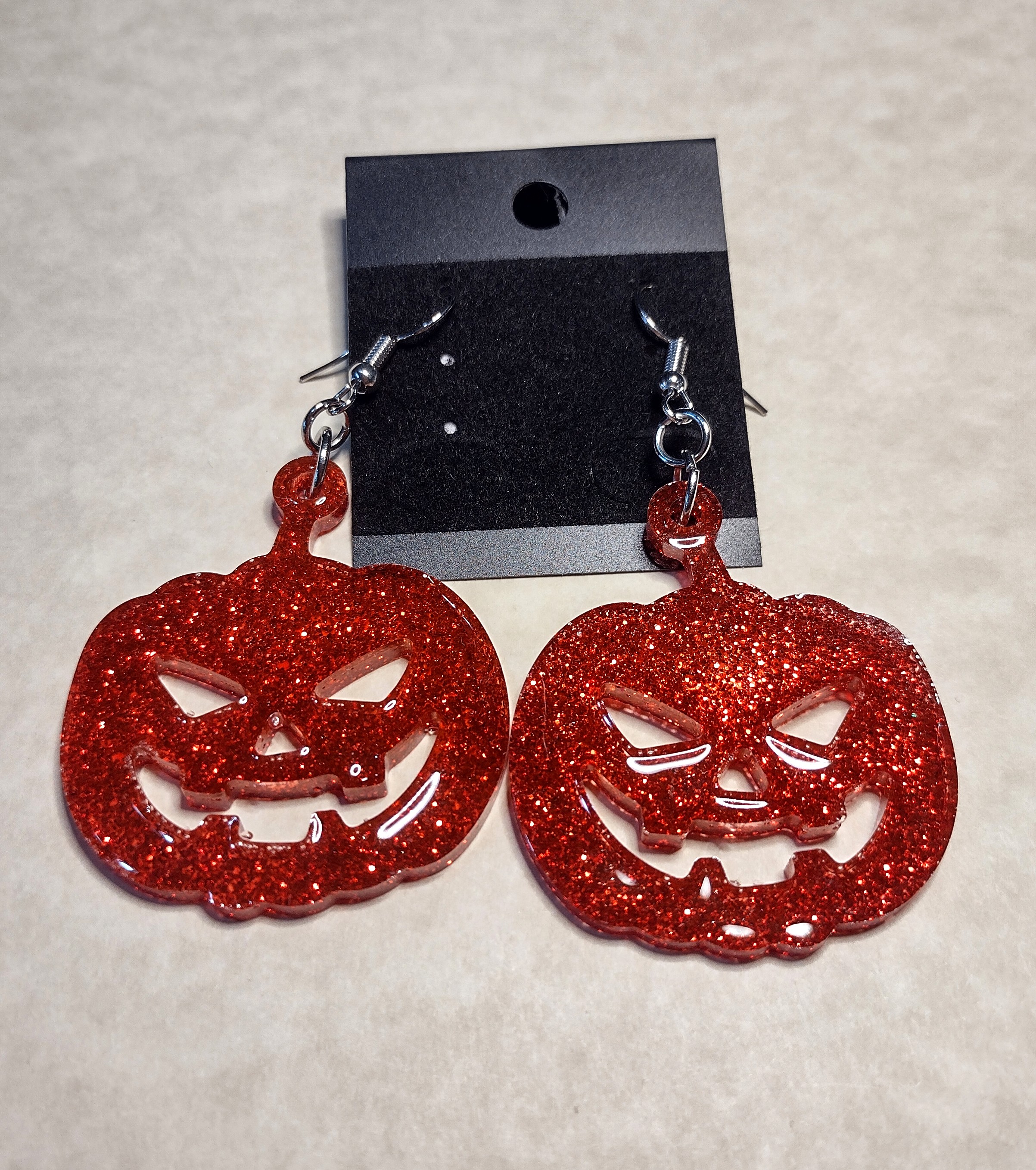 Resin Orange Pumpkin Earrings