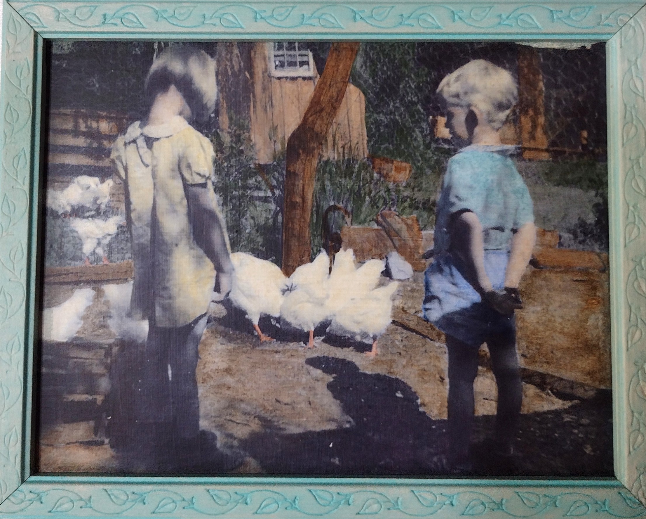 Downey and Peg on Grandpa's Farm