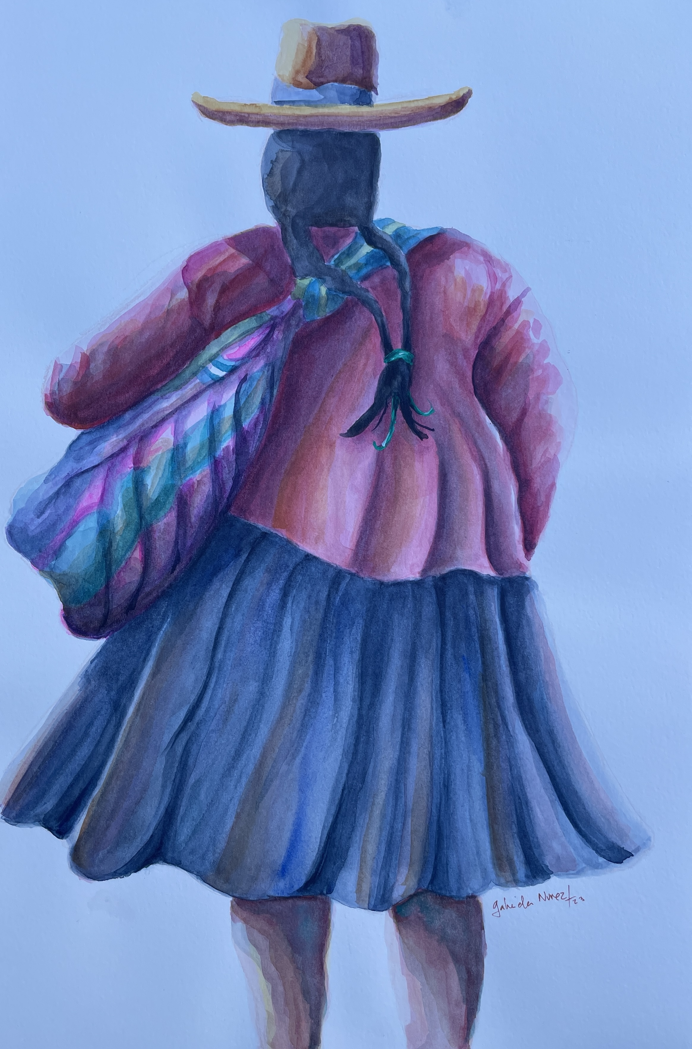 Andean Woman Painting