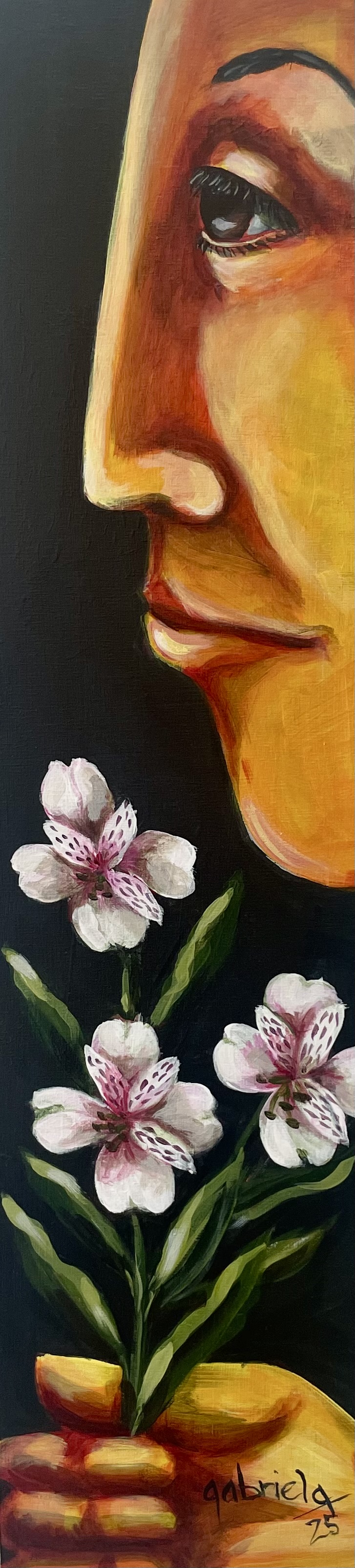 She Holds Peruvian Lilies