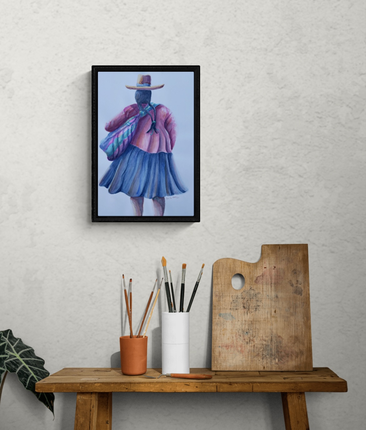 Andean Woman Painting