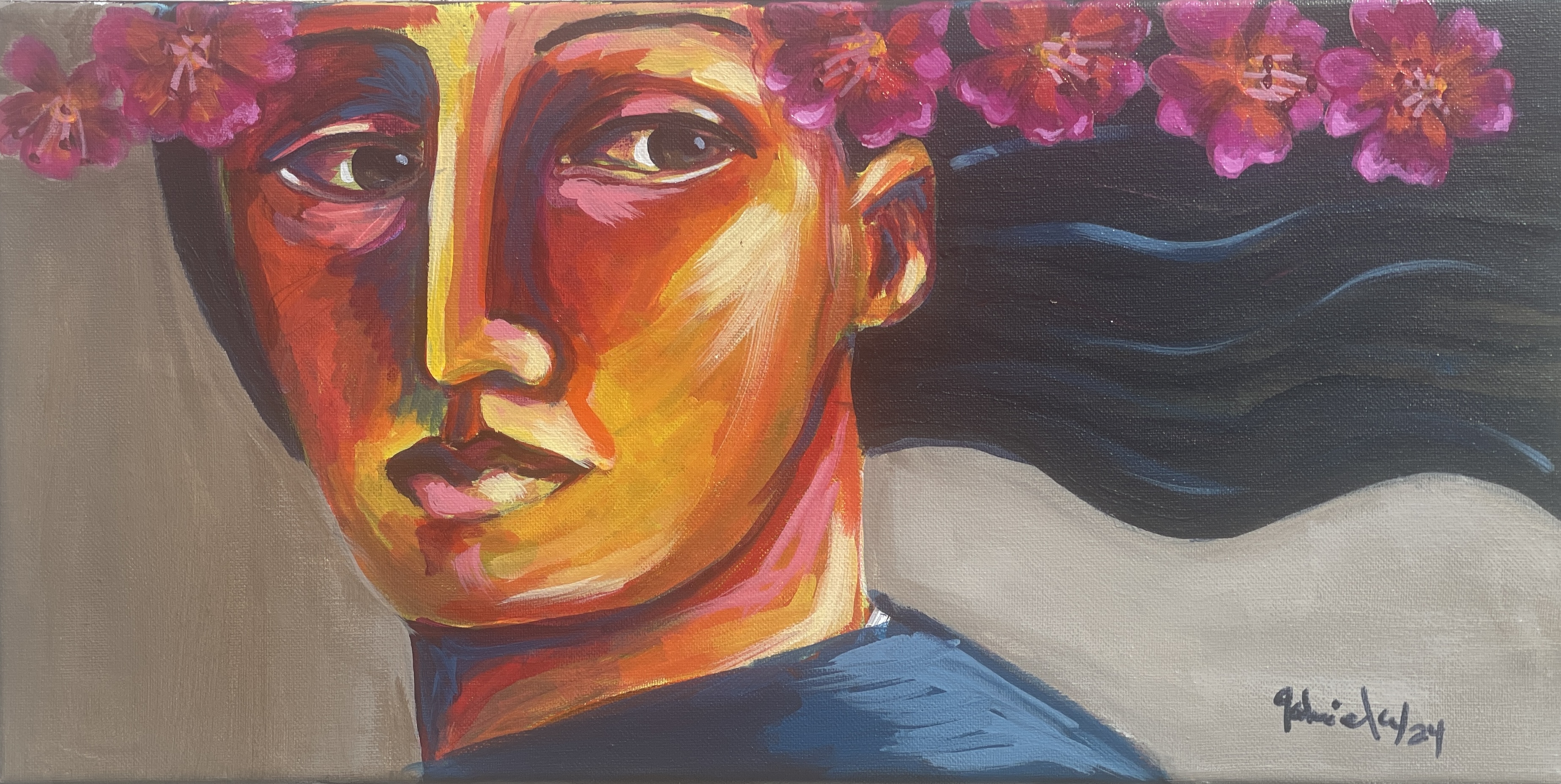 Woman Wearing Cantuta Flowers