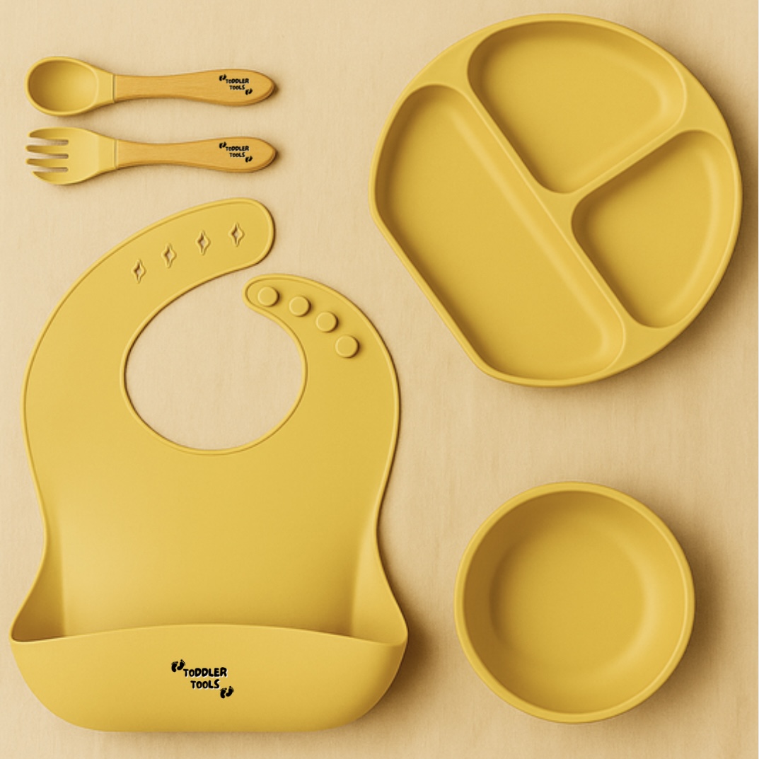 Toddler Silicone Feeding Set (Yellow)