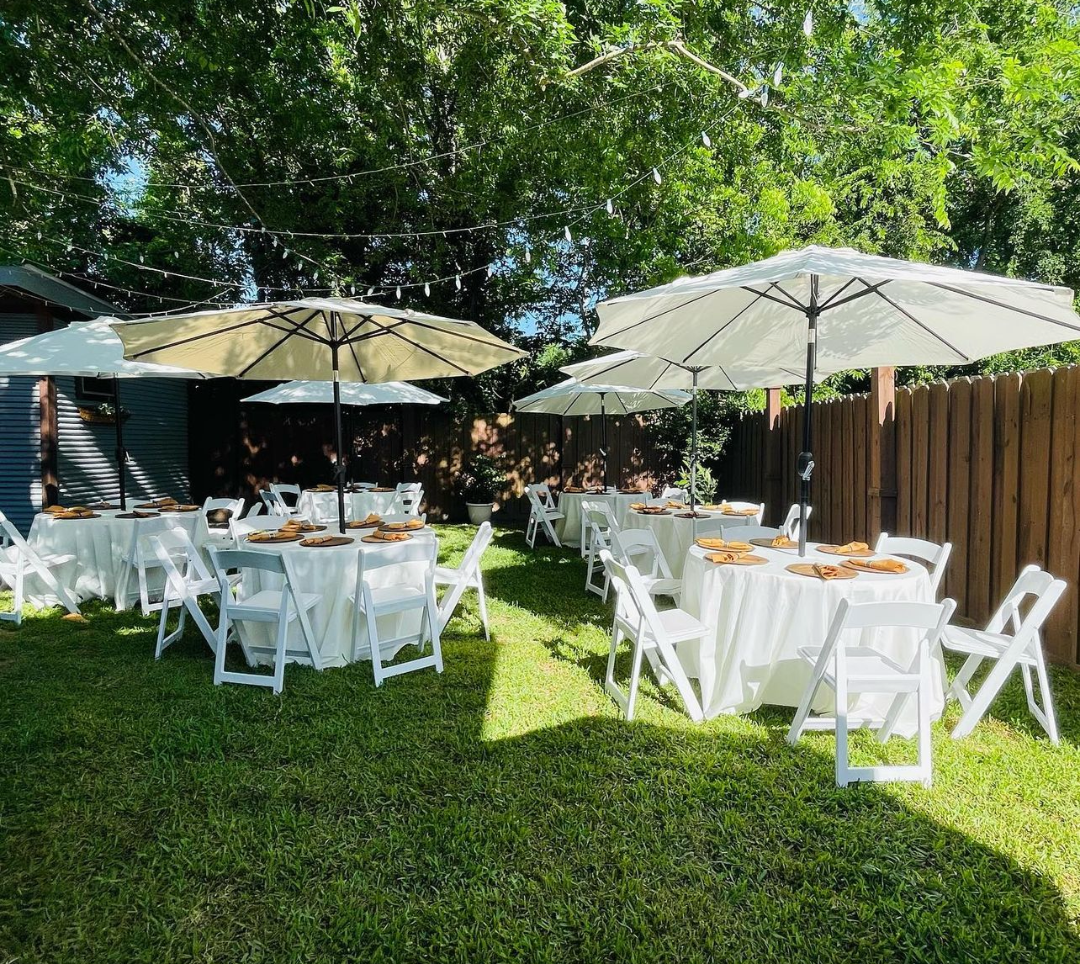 Outdoor Table With Umbrella  Chair Set