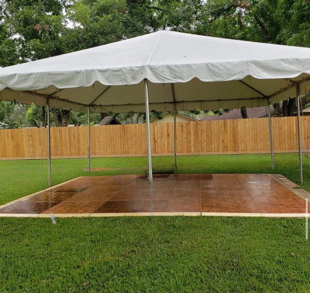 Outdoor Event Tent with Wooden Dance Floor