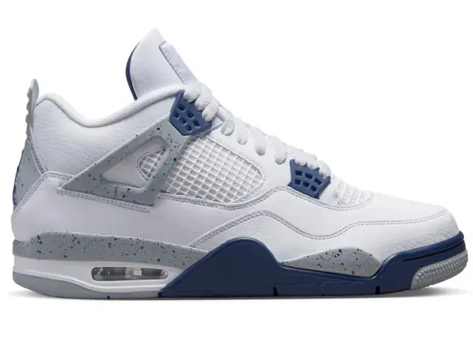  Chaussures de Basket Retro Midnight Navy Blanc et Bleu Marine style J4