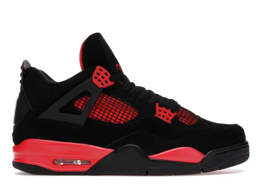 Chaussures de Basket Retro Red Thunder Noir et Rouge style J4 
