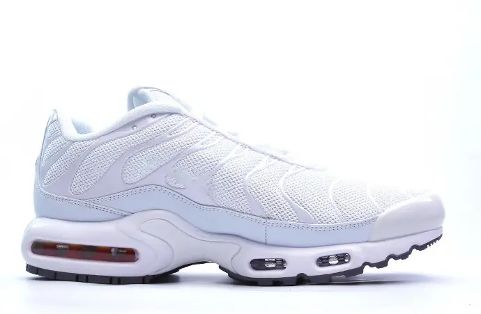Chaussures de Sport Bulle Longue Blanche à Lacets style TN