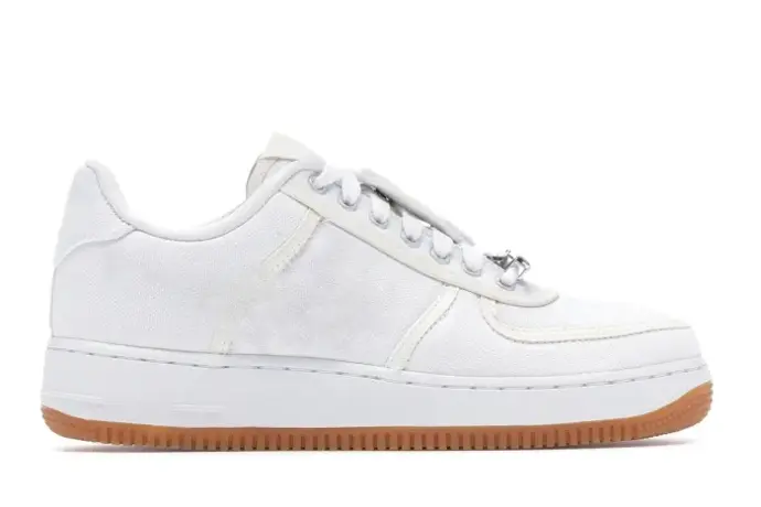 Chaussures Basse style AF1 Blanche Semelle Camel