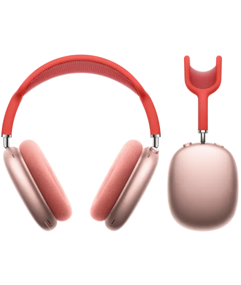 Casque audio sans fil rouge style AirPads Max 