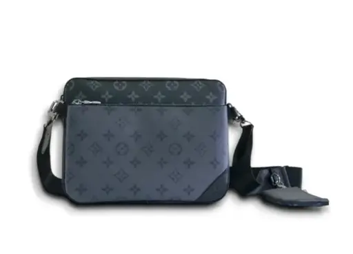 Sac à bandoulière noir et gris style LVi