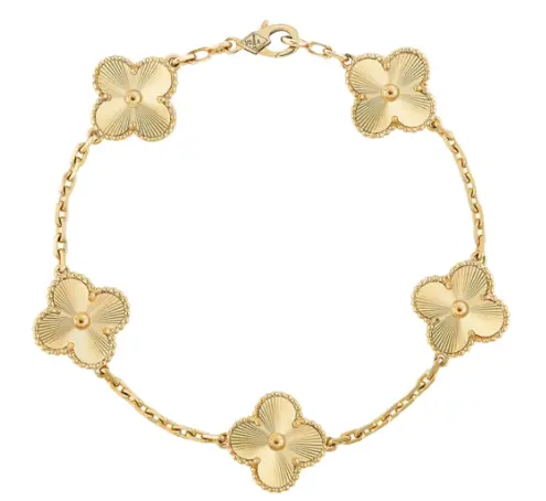 Bracelet en or avec fleurs style Van.S