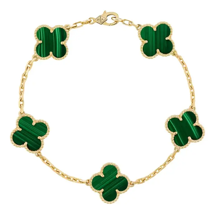 Bracelet en or avec motifs trèfle style Van.S