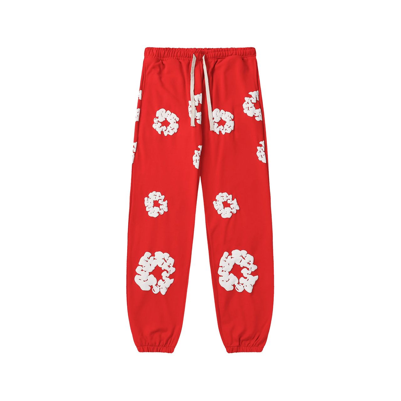 Pantalon de jogging rouge à motifs blancs style Brentiny Parisia