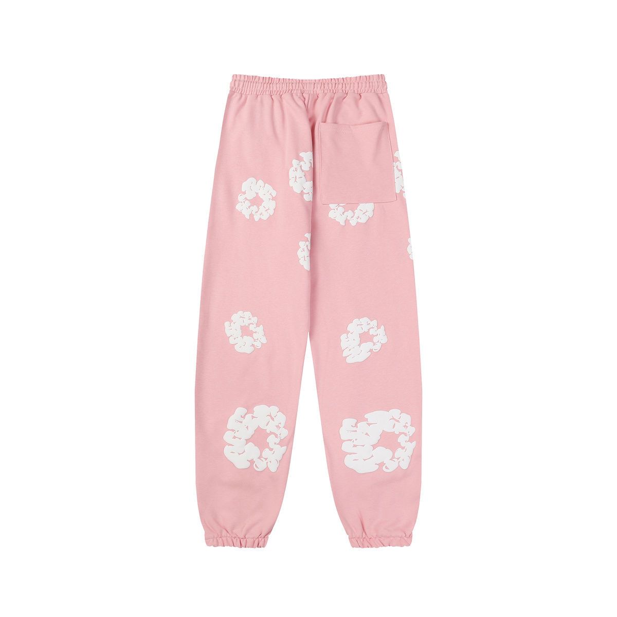 Pantalon de jogging rose à motifs blancs style Brentiny Parisia