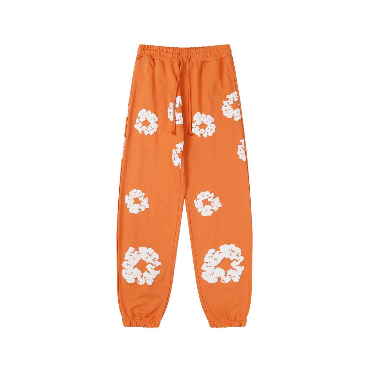 Pantalon de jogging orange à motifs blancs style Brentiny Parisia