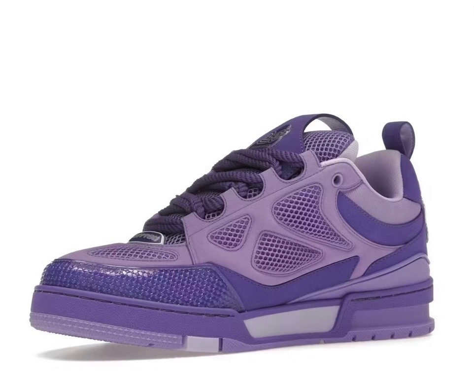 Chaussures basses violette style LV skate