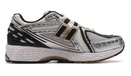 Chaussures en cuir et mesh grises avec détails réfléchissants style New Balanco 1906