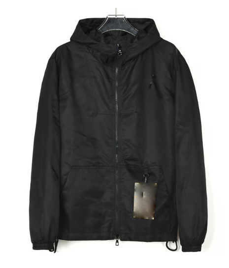 Veste coupe-vent noire avec capuche style LVi