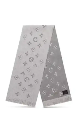 Écharpe grise à motifs style LVi