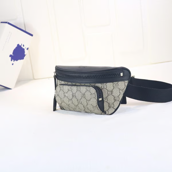 Sac banane noir et beige style Guccie