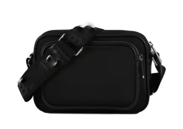 Sacoche Noire en Cuir avec Logo style burberrye