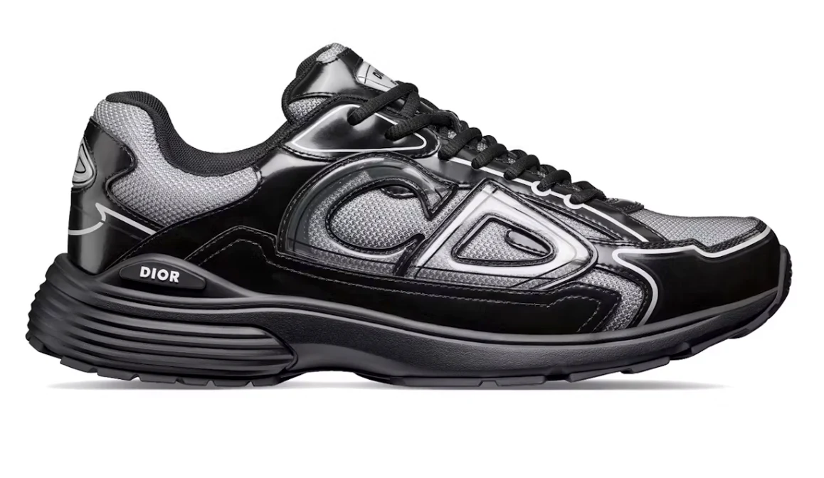 Chaussures de sport Noir et Grise Brillant style DIore B30