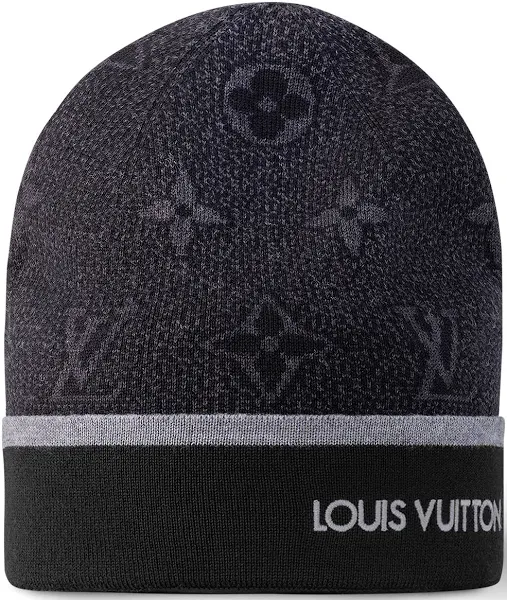 Bonnet en laine noir Monogram Eclipse style LVi