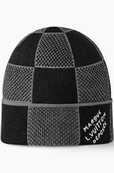 Bonnet en laine Noir et gris Damier Heritage style LVi
