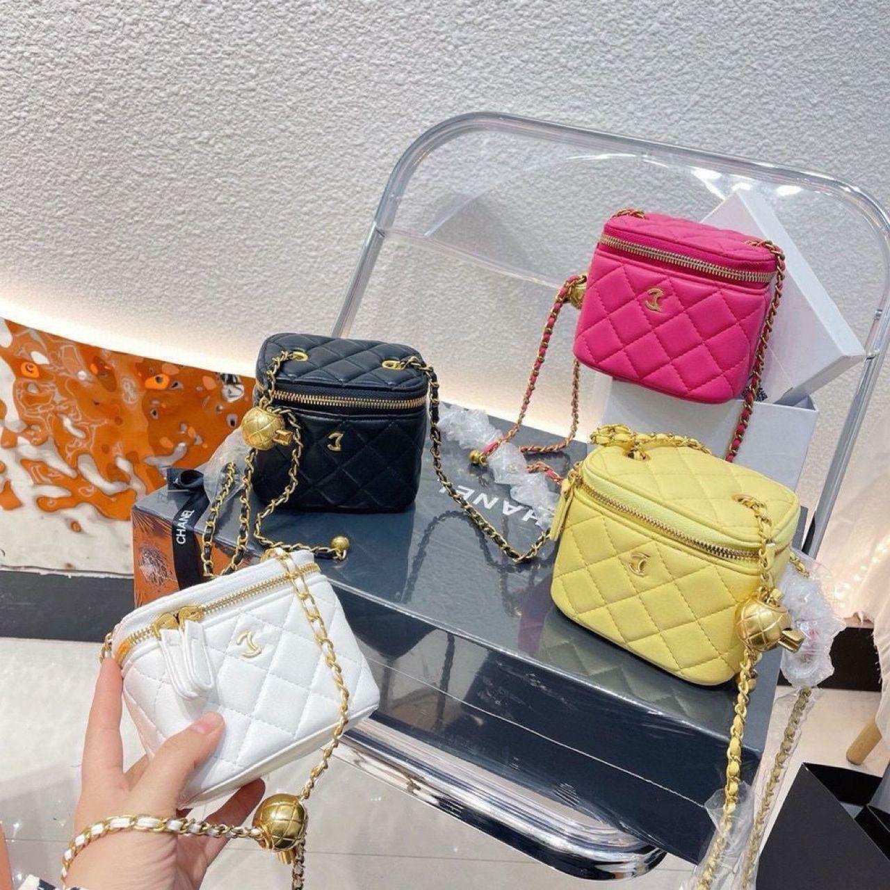 Mini sac à main noir, blanc, rose, jaune, style Chanell