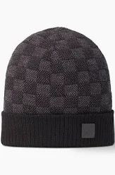 Bonnet en laine noir petit Damier style LVi