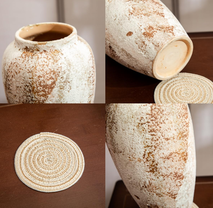 Rustic Ceramic Farmhouse Flower Vase, Ceramic Vase for Home Decor, Living Room Decoration, Shelf Decor, Mantel, Dinner Table Office Decorations Vase