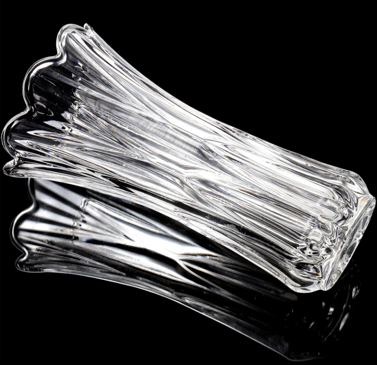 2 Pack Glass Flower Vase, 9.5 Inch Large Thickened Clear Vase, Phoenix Tail Shape Floral Vase, Decorative Modern Plant Vase for Centerpieces, Home Decor, Wedding, Party, Office