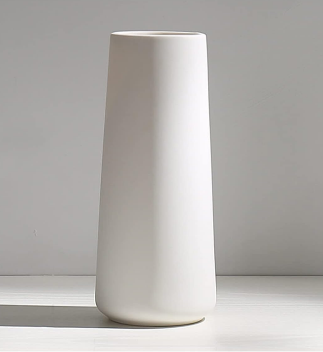 Ceramic Vases - Nordic Minimalism Style Decoration, Elegant Vase for Mantel, Table, Living Room Decoration, White Modern Geometric Decorative Flowers Vases for Home Decor
