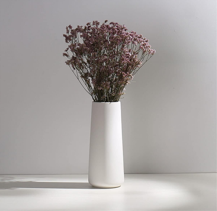 Ceramic Vases - Nordic Minimalism Style Decoration, Elegant Vase for Mantel, Table, Living Room Decoration, White Modern Geometric Decorative Flowers Vases for Home Decor