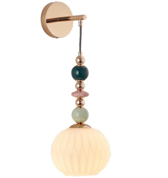 Milk White Glass Modern Wall Scone Hanging Wall Light Fixtures Milky White Wall Lamp for Bedroom Living Room