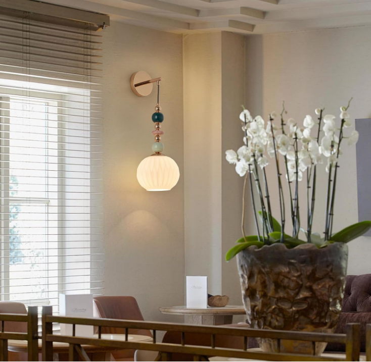 Milk White Glass Modern Wall Scone Hanging Wall Light Fixtures Milky White Wall Lamp for Bedroom Living Room