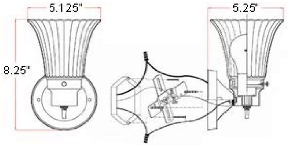 Village 1-Light Indoor Dimmable Wall Sconce Frosted Flute Glass with Twist On/Off Switch for Bathroom Bedroom Hallway, 8.25" H x 5.1" W, Oil-Rubbed Bronze