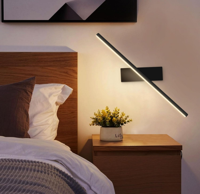 LED Plug Wall Sconces, with 6W Mounted Reading Lights, 3 Color Temperatures, with 6FT Plug in Cord and On/Off Switch on The Cord, 330°Rotation Wall Lamps, for Bedroom Headboard Living Room (black)