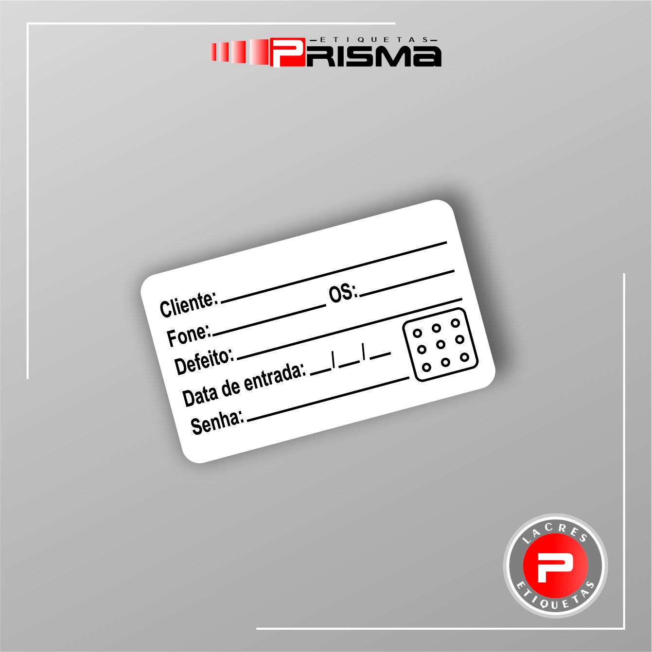 Etiquetas Adesivas BOPP preto e branco 50x30 mm