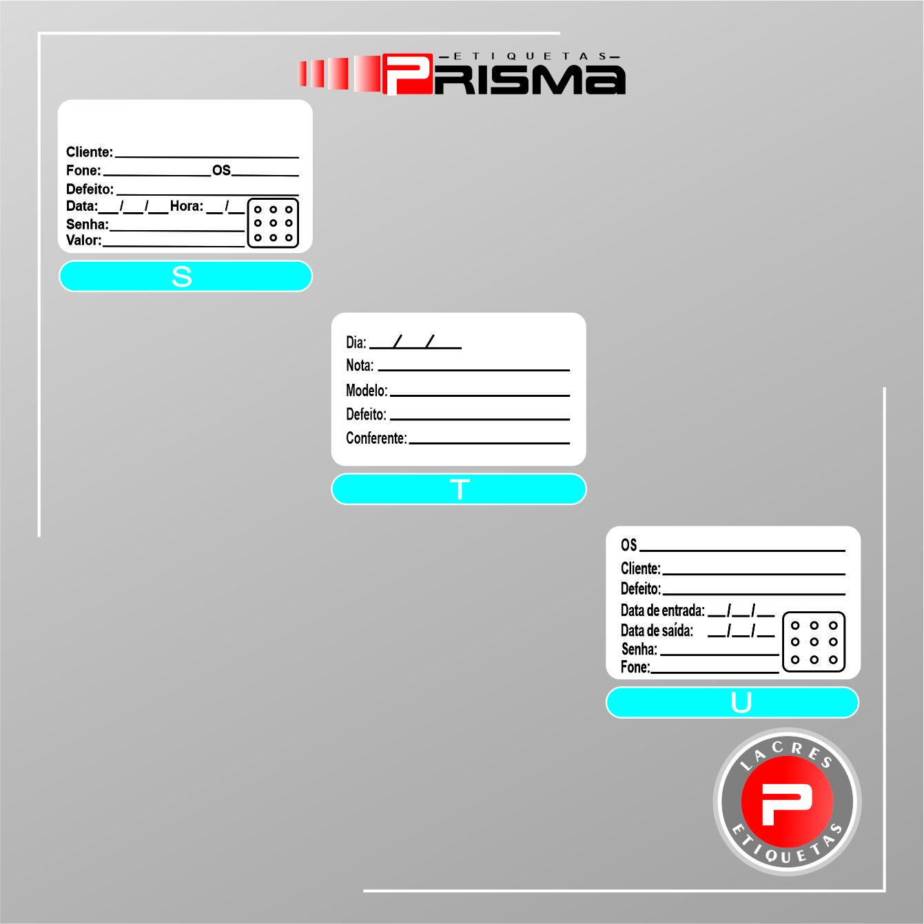 Etiquetas Adesivas BOPP preto e branco 50x30 mm