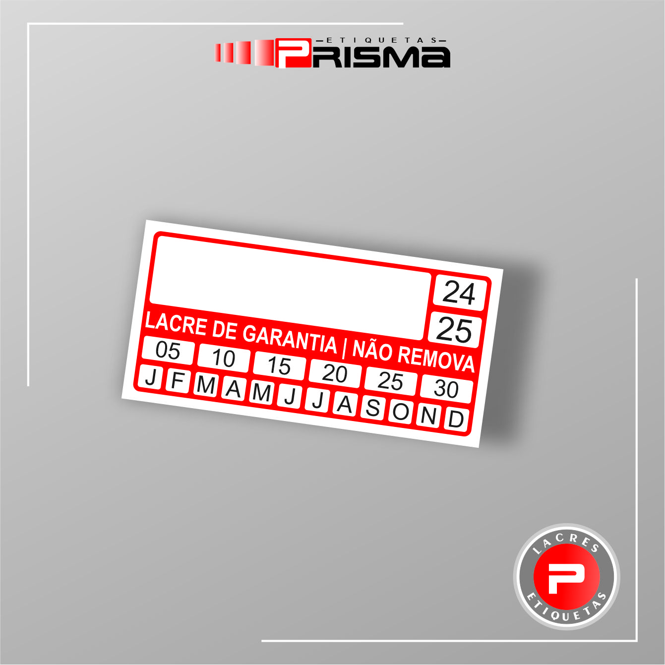 Lacres de Garantia 20x10 mm vinil destrutível
