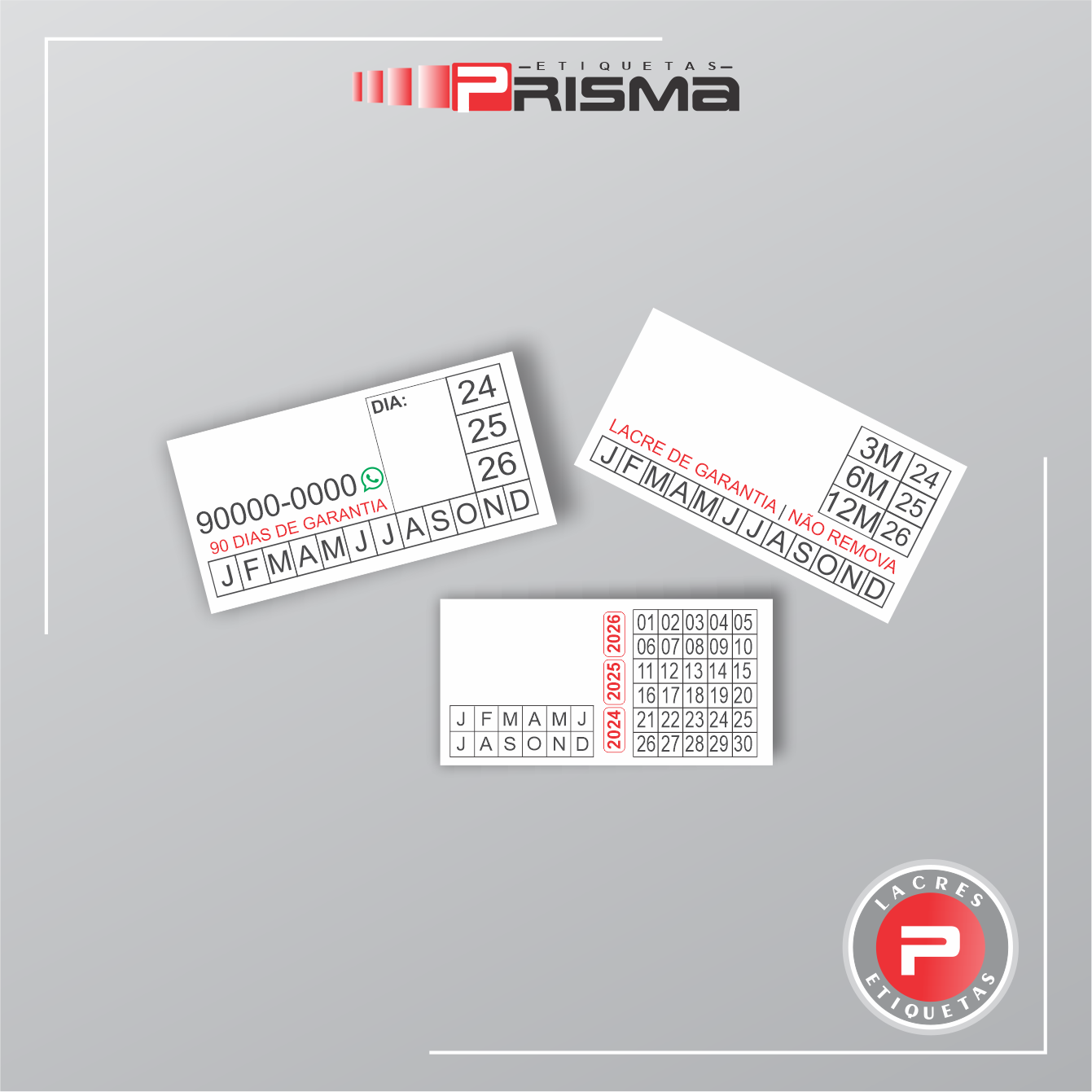 Lacres de Garantia 20x10 mm vinil destrutível